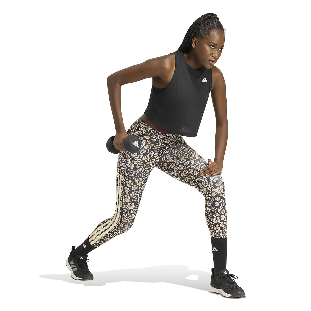 Legging de sport imprimé FARM RIO imprimé noir, adidas Performance