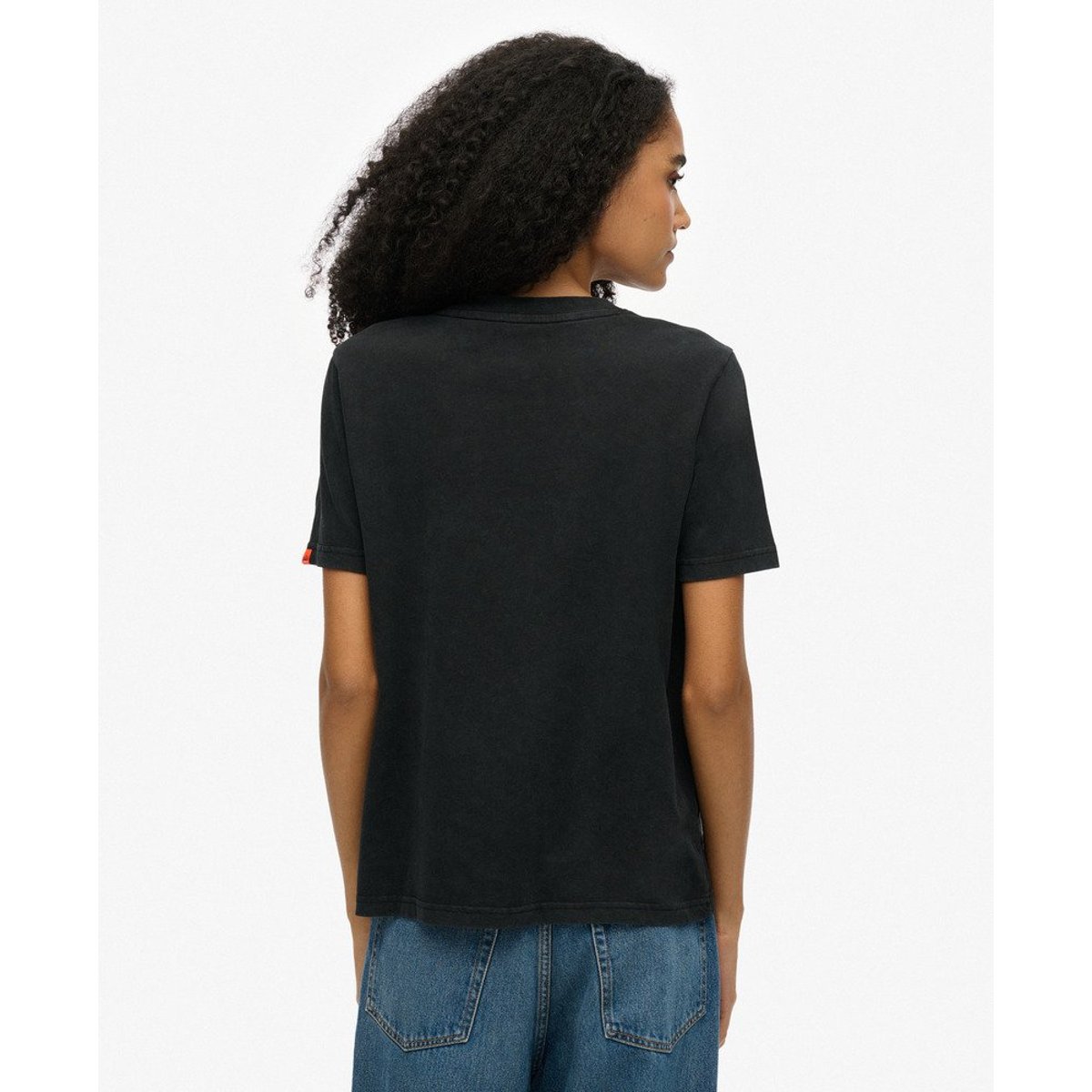 T-shirt Varsity Décontracté à Ornements noir délavé, SUPERDRY