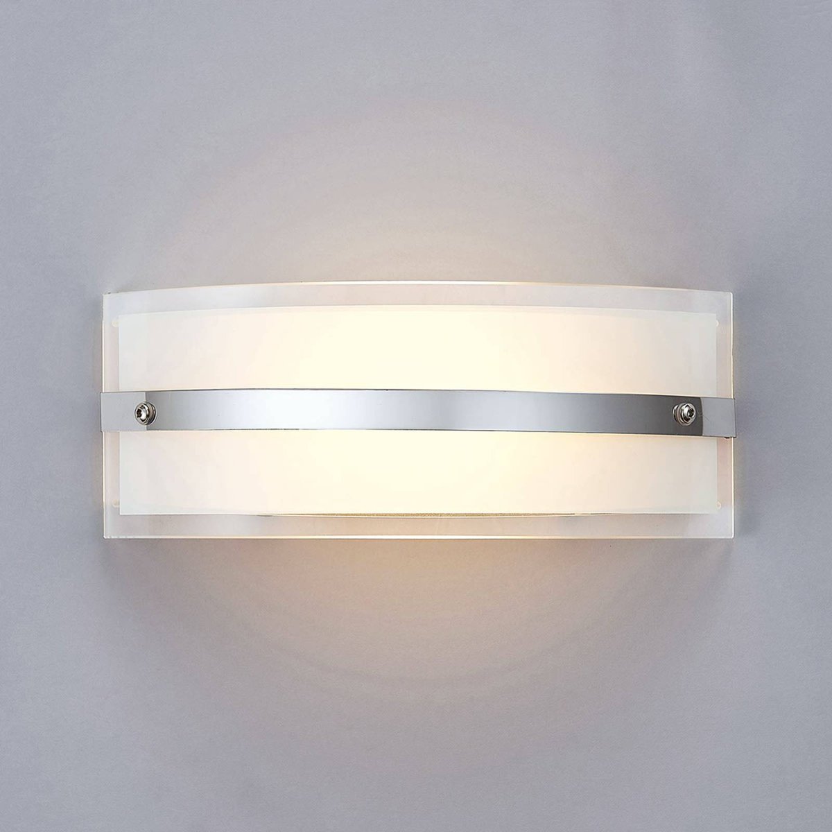 Applique en verre moderneLED, Zinka blanc, chromé, LINDBY