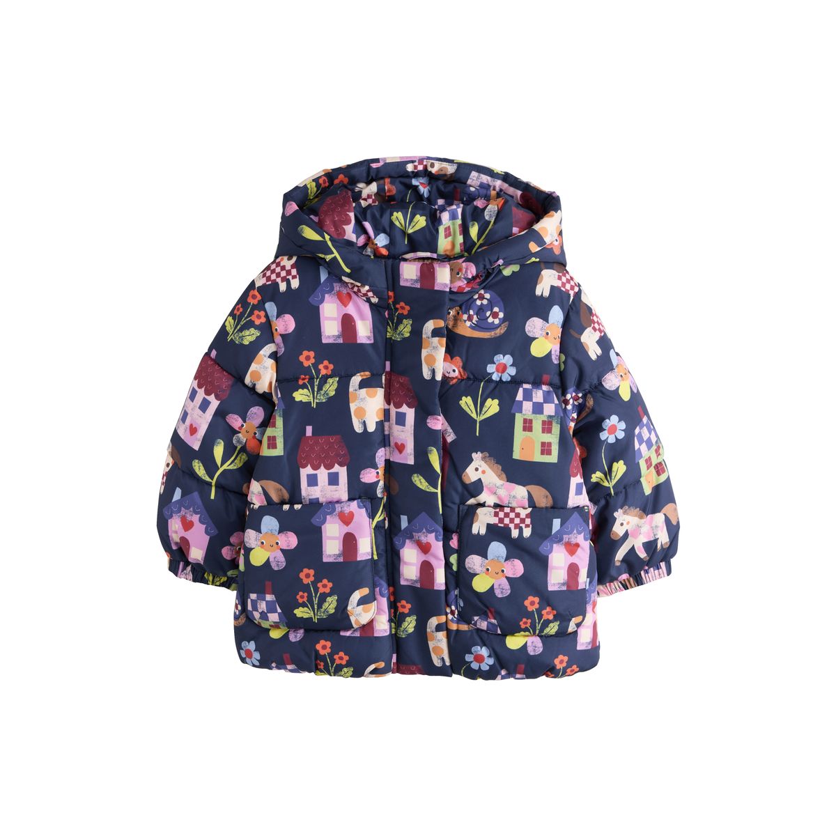 Manteau matelassé imperméable bleu marine, NEXT