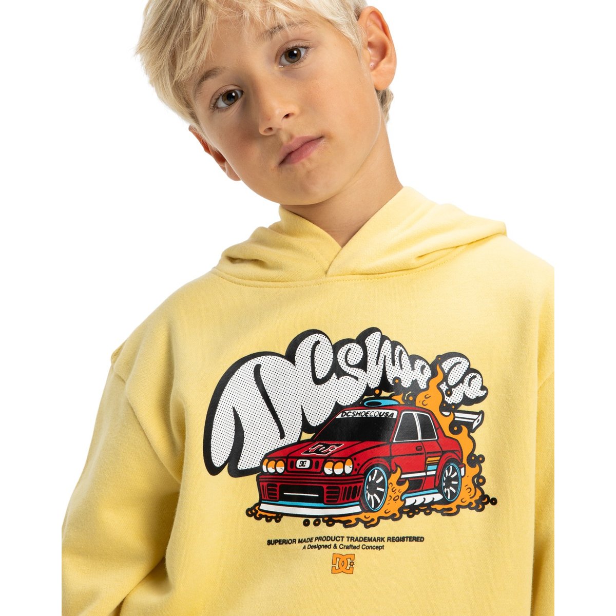 Sweat à capuche TIRE FIRE. jaune dusky citron, DC SHOES