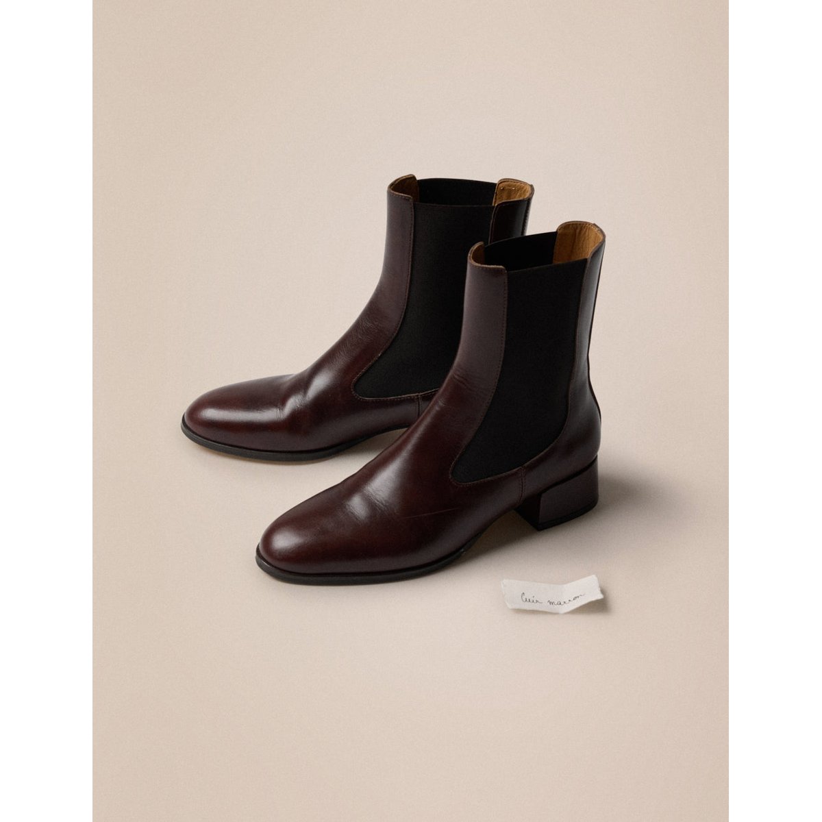 Bottines DELINA cuir marron, ODAJE
