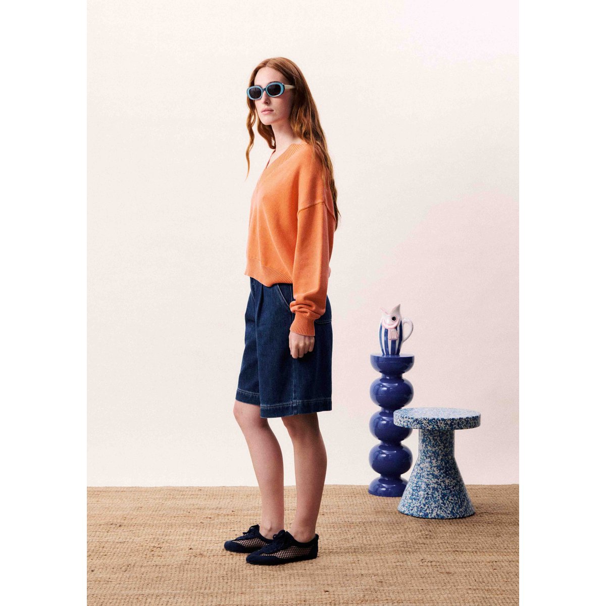 Pull en coton DARA orange, FRNCH