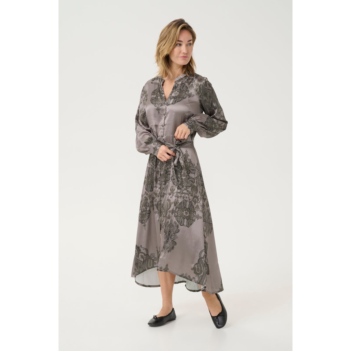 Dress gris ethnique falcon-big black/grey print, KAFFE