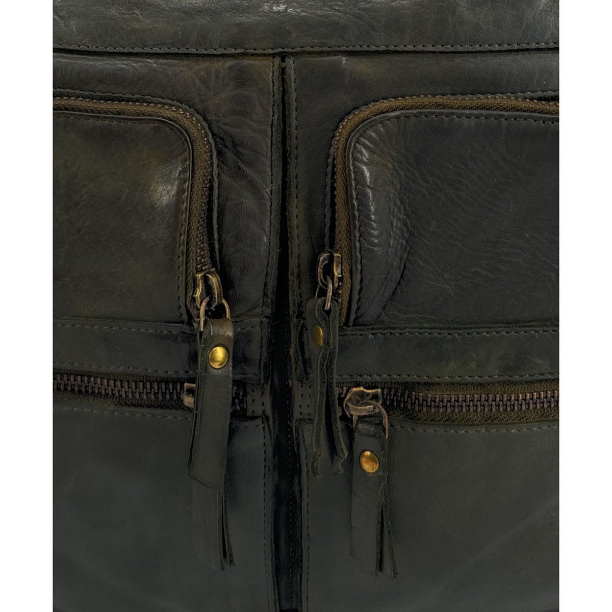 Sacoche en cuir vintage KENOBI kaki, OH MY BAG