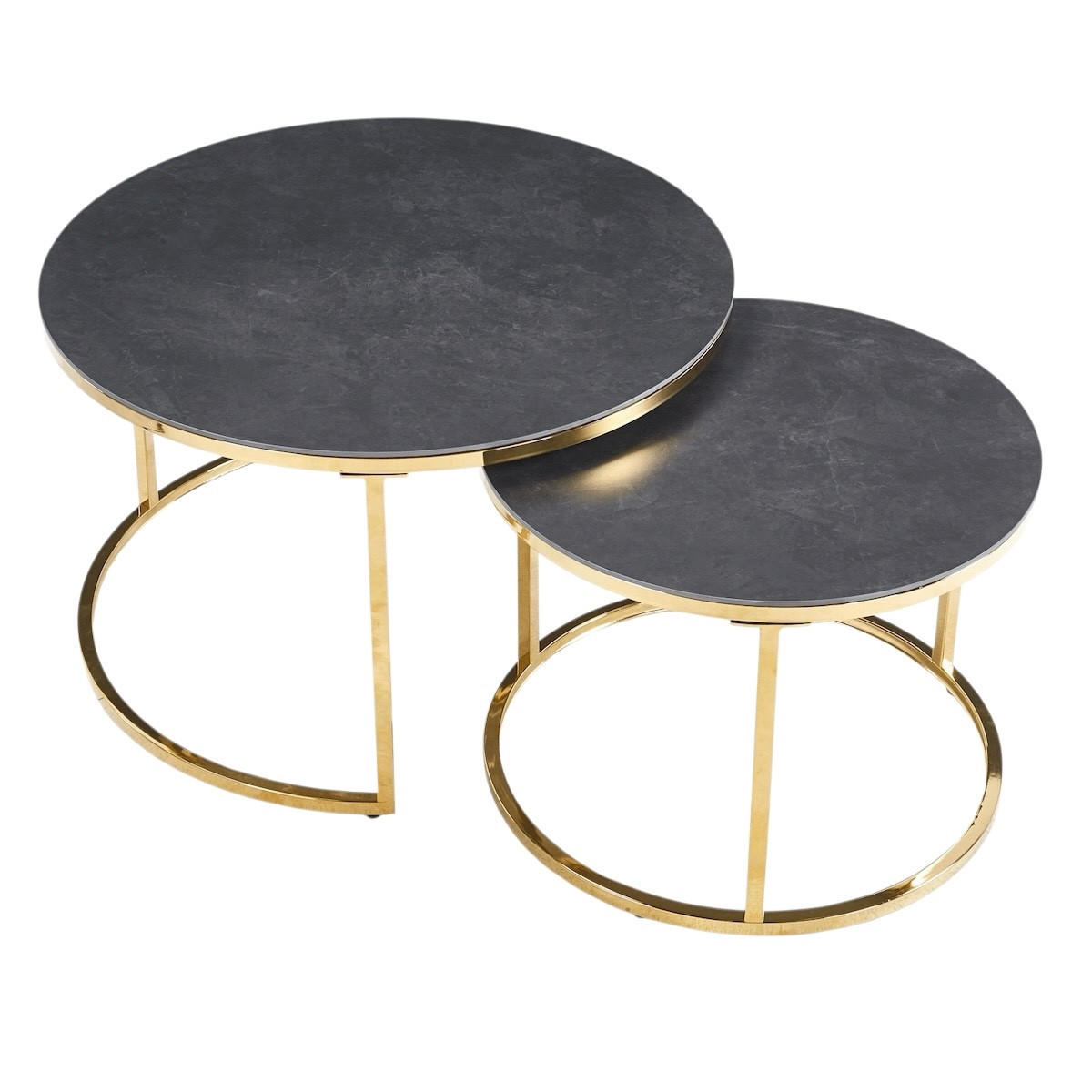 Set de tables basses rondes en céramique - BUBBLE anthracite, MATHI DESIGN