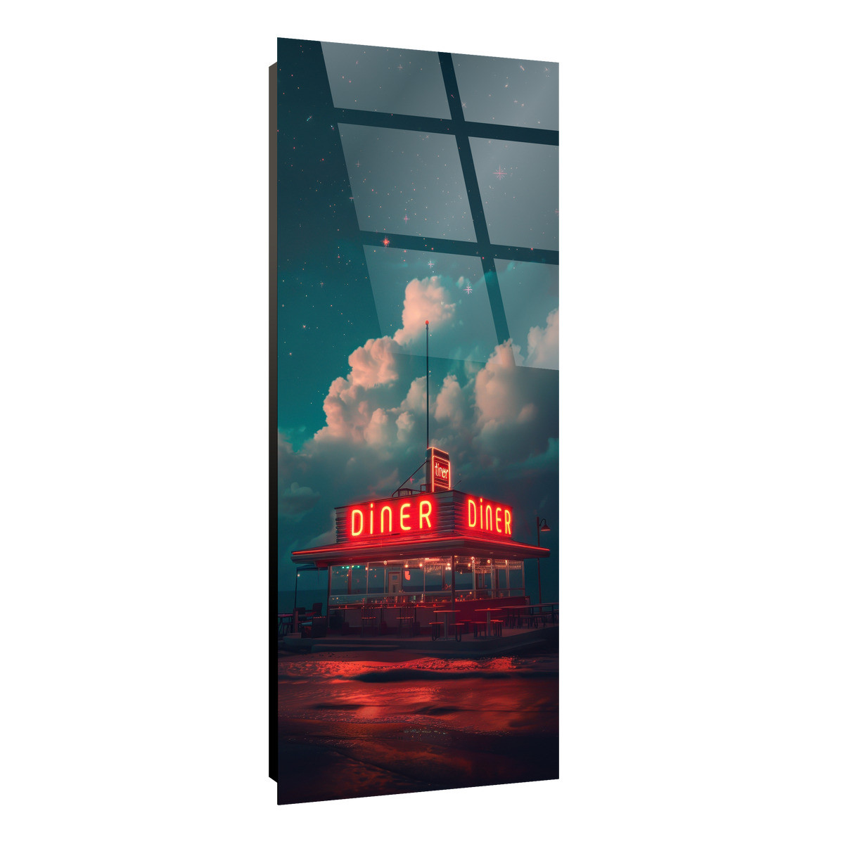 Tableau Sur Verre Synthétique Enseigne Diner Rétro RÉTRO VINTAGE tableau en verre synthétique, CEANOTHE