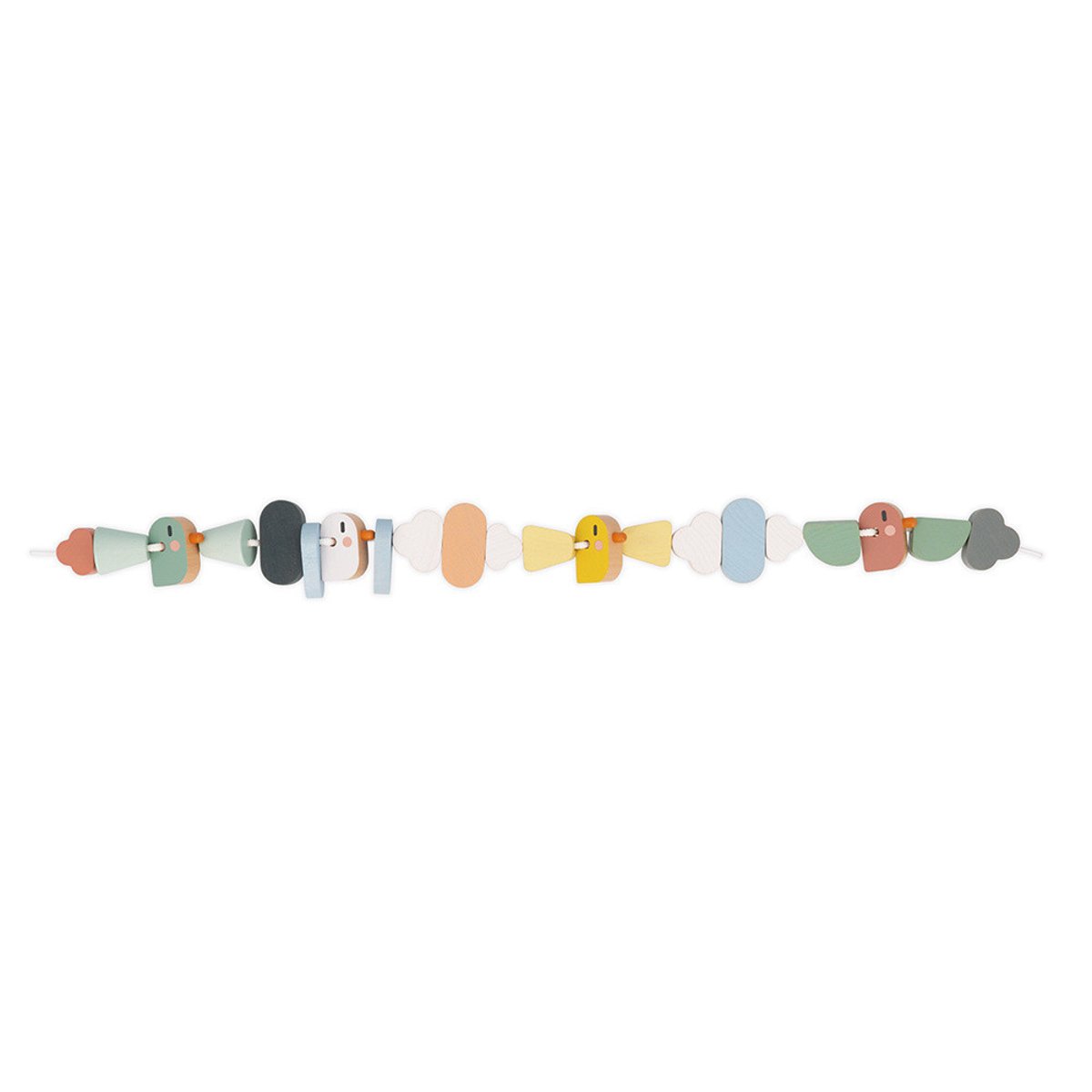 Perles À Enfiler En Bois Oiseaux, Jeu De Laçage multicolore, JANOD