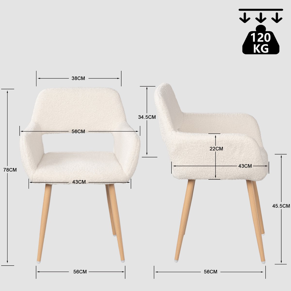 Ensemble de table à manger ronde avec 4 chaises, CLIFTOAKXSET blanc, MEUBLES COSY