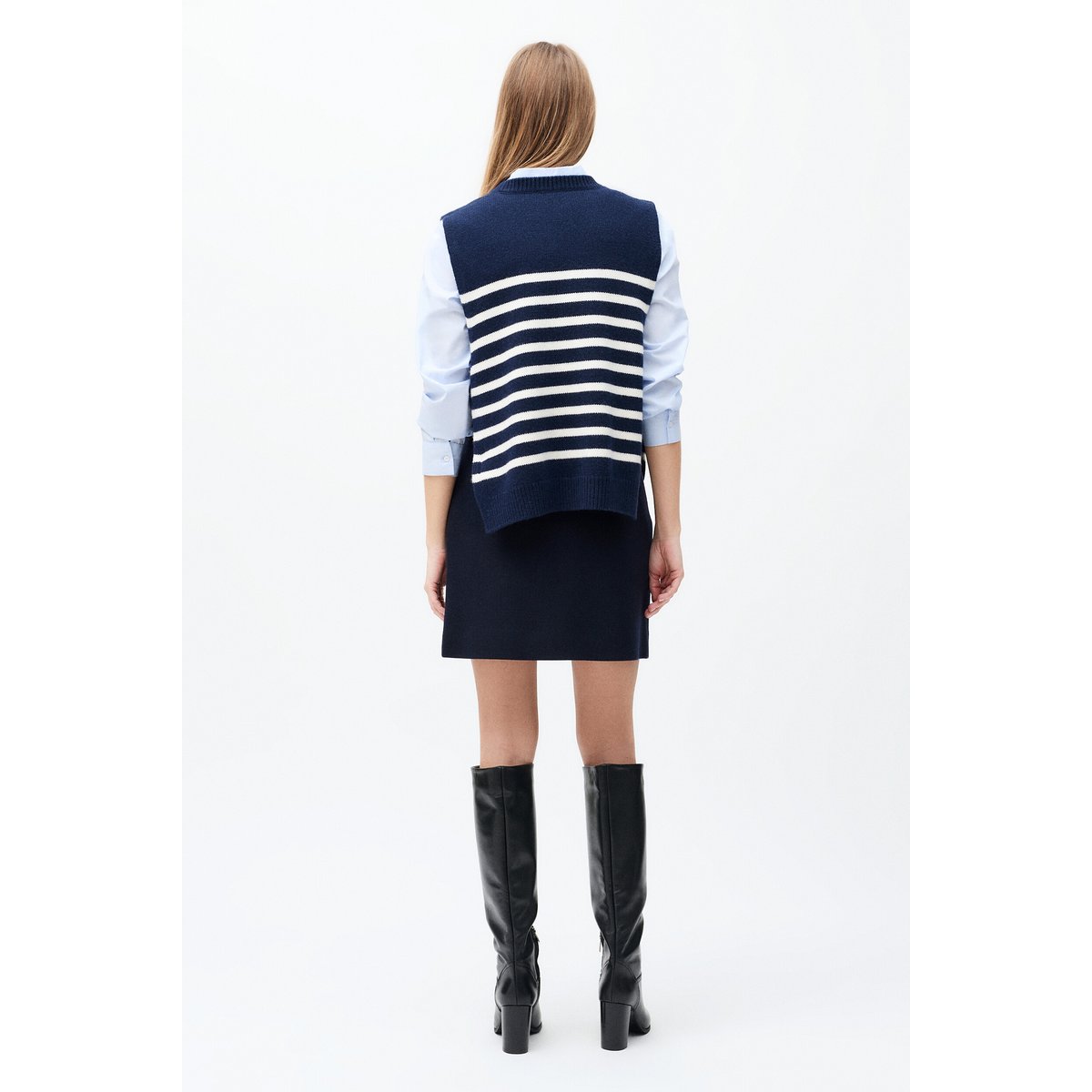 Poncho col rond doux HEVY 2 bleu marine, CAROLL