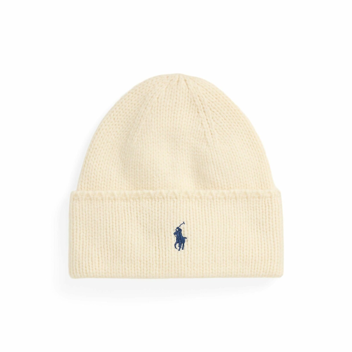 Bonnet en laine avec logo ecru, POLO RALPH LAUREN