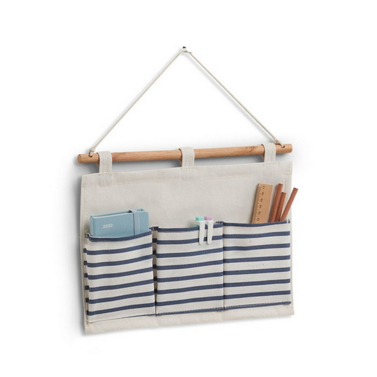 Rangement suspendu tissu bleu, ZELLER PRESENT