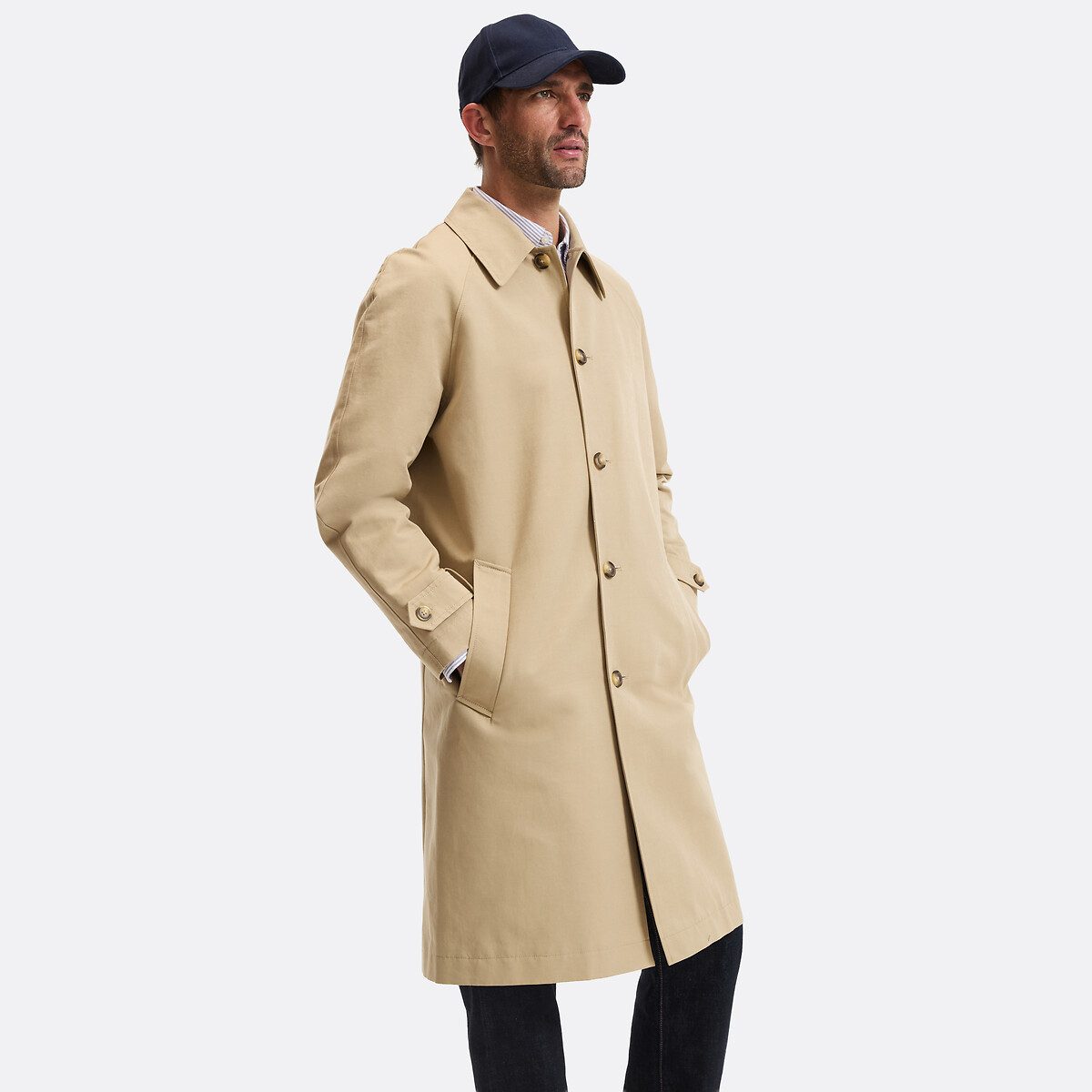 Trench direito com botões, Signature MATHIAS bege, LA REDOUTE COLLECTIONS