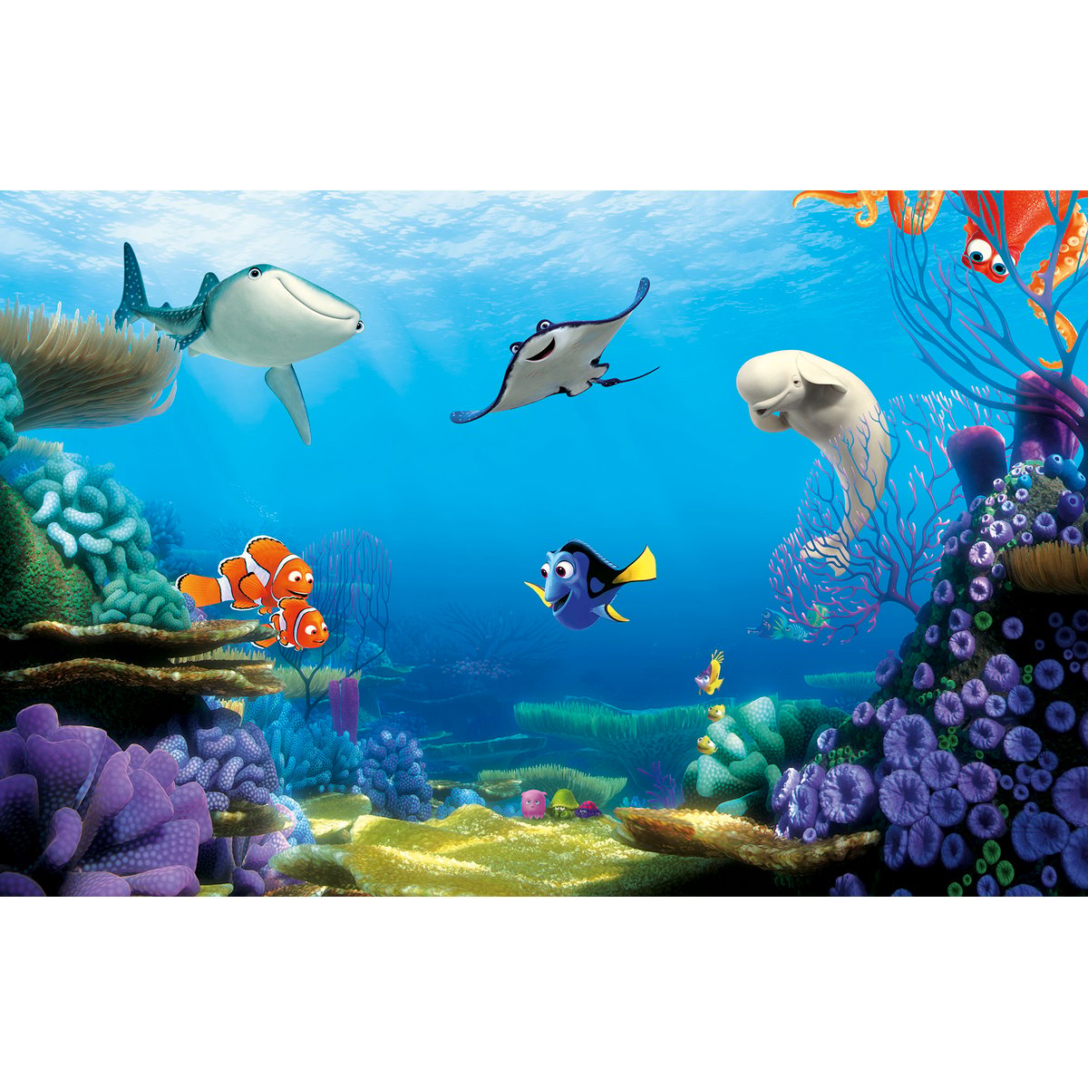 Papier peint Komar - Finding Dory - 400 x 260 cm bleu, HEXOA