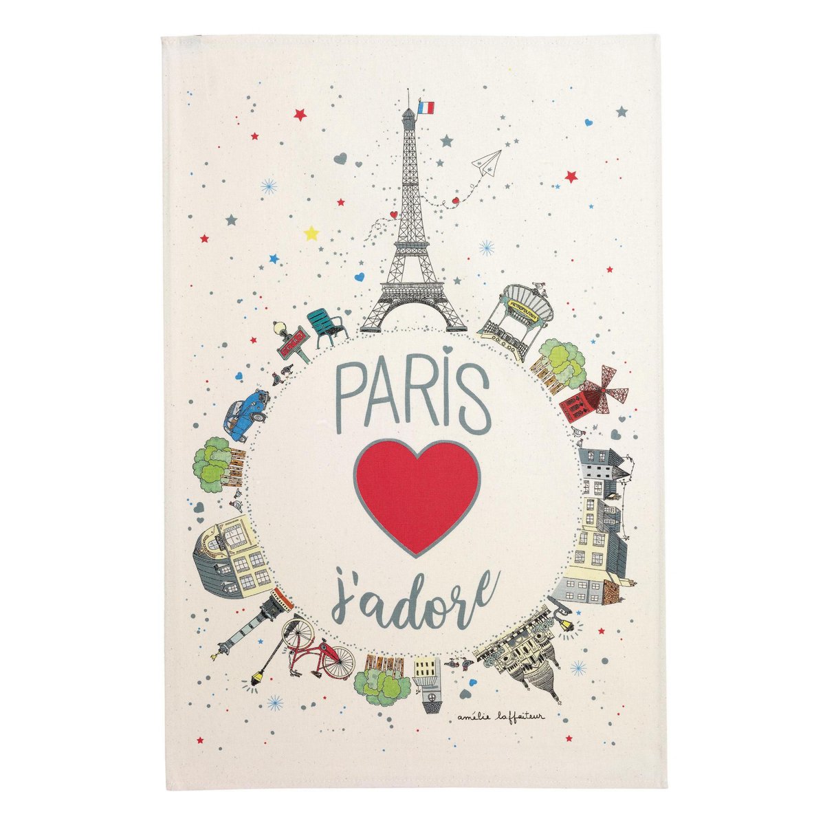 Torchon Planète Paris ecru, WINKLER