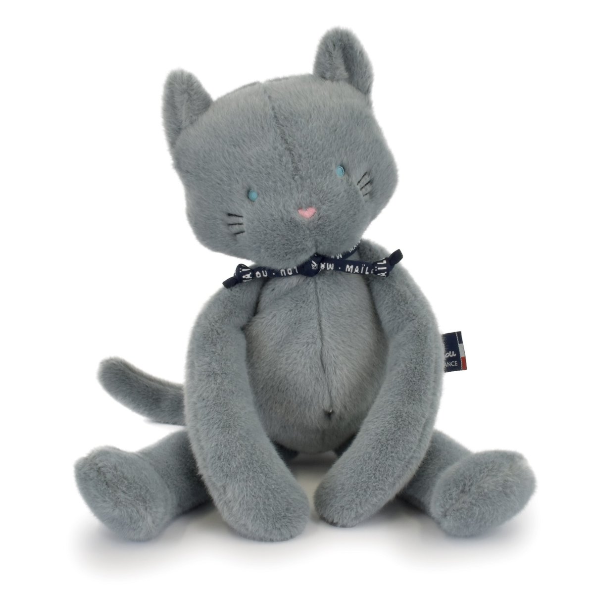 Peluche Chat MELOE 37 cm bleu gris, MAILOU TRADITION