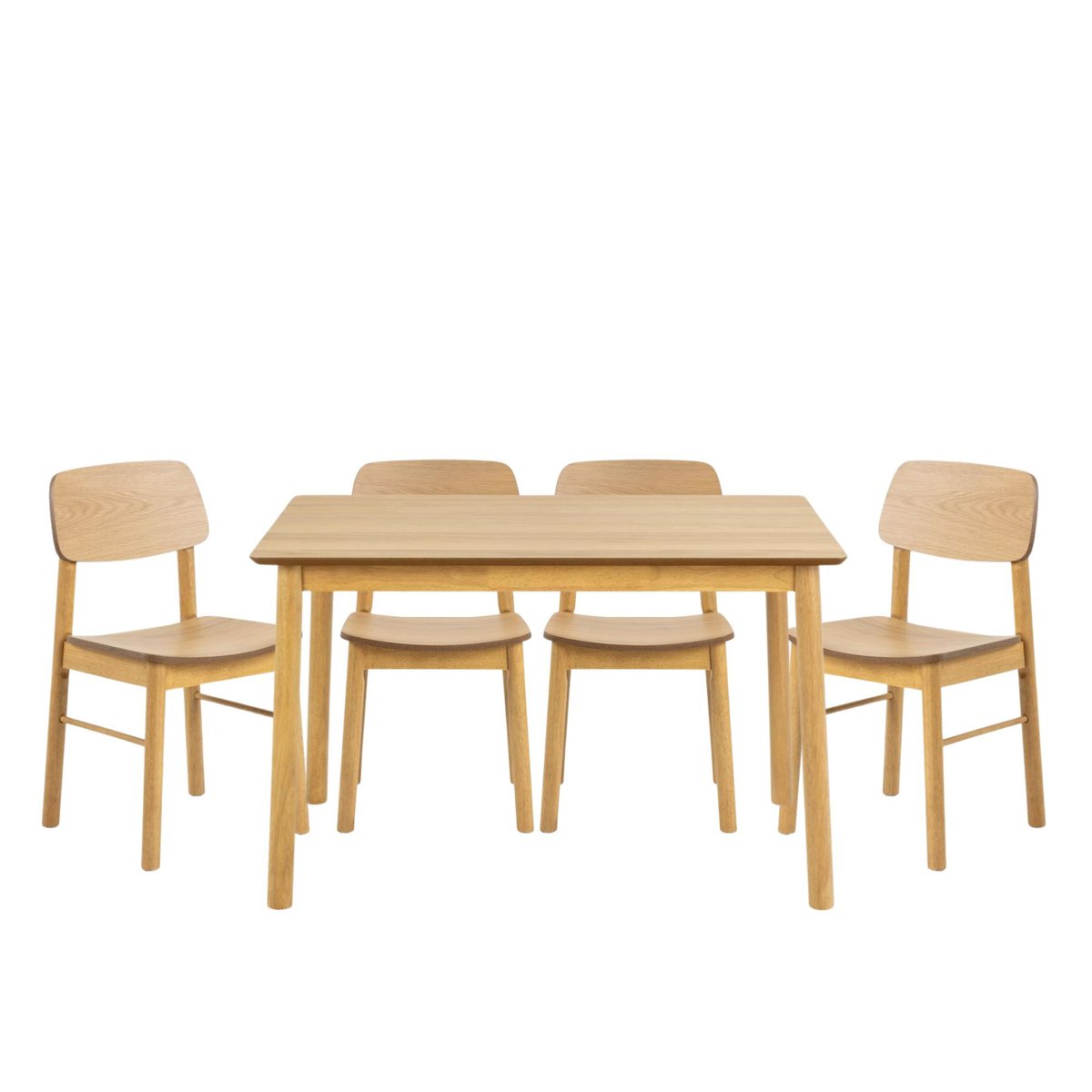 Table rectangulaire en chêne L120 + 4 chaises chêne - IZIA bois clair, HELLIN, DEPUIS 1862