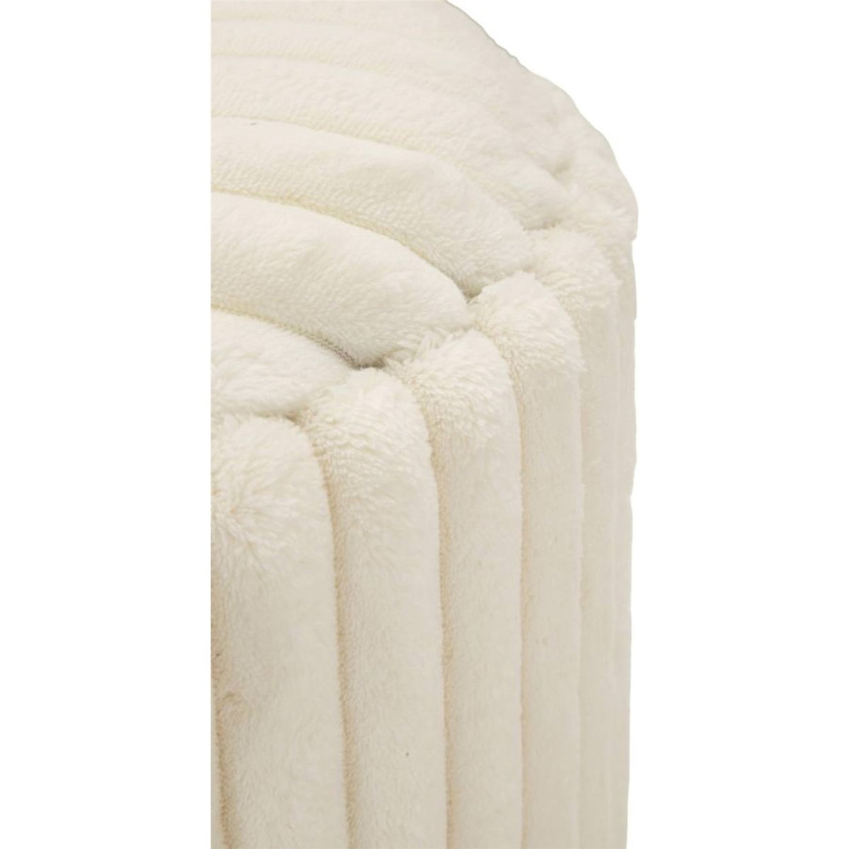 Lot de 2 poufs coffres côtelés style scandinave blanc crème, RECOLLECTION