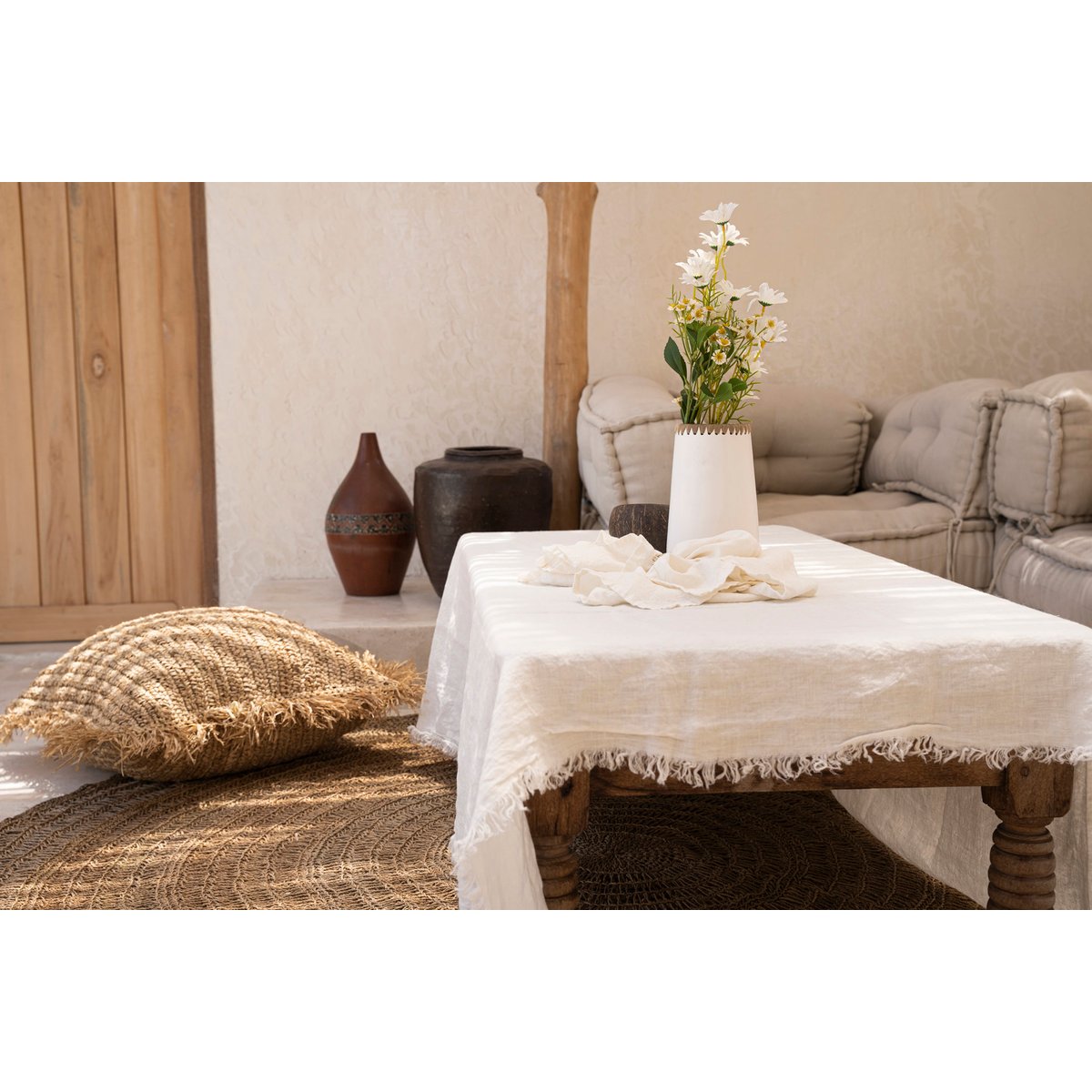 Nappe en lin LINEN blanc, BAZAR BIZAR