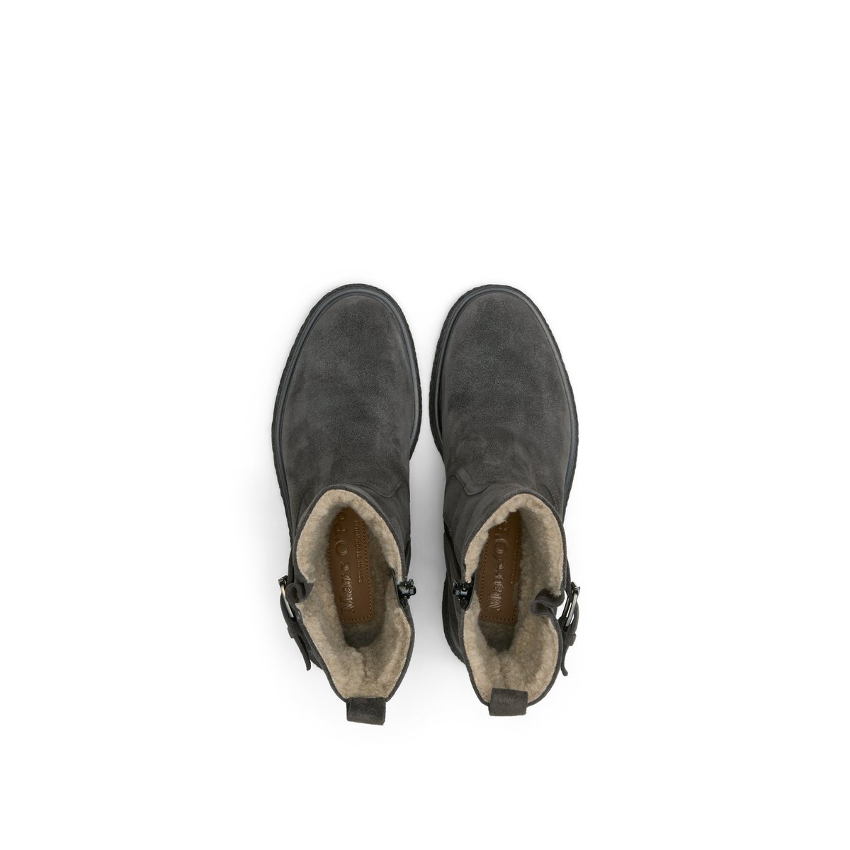 Bottes à tige courte modèle Lotta avec une doublure chaude et moelleuse noir, MARC O'POLO