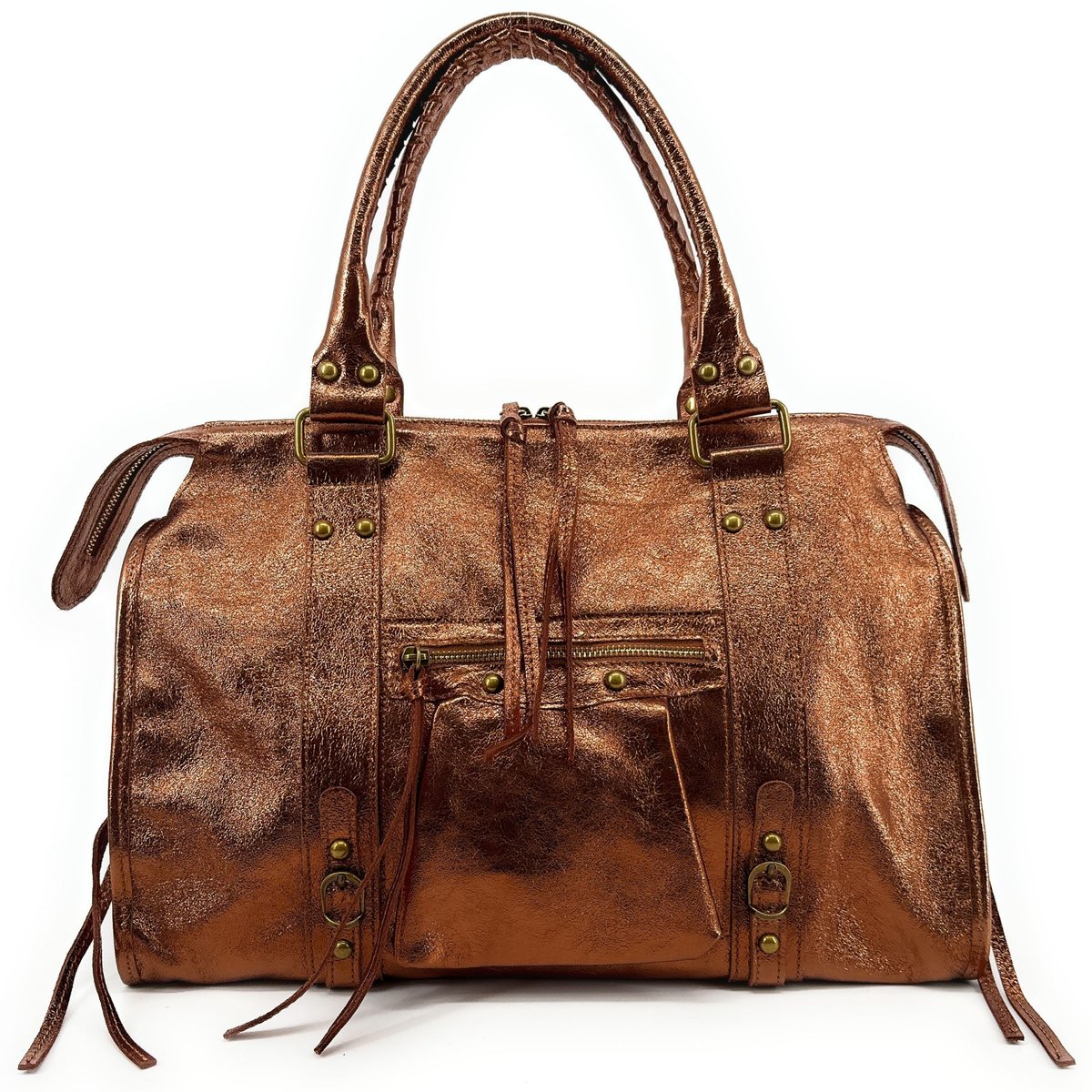 Sac à main en cuir irisé italien SANDSTORM bronze, OH MY BAG