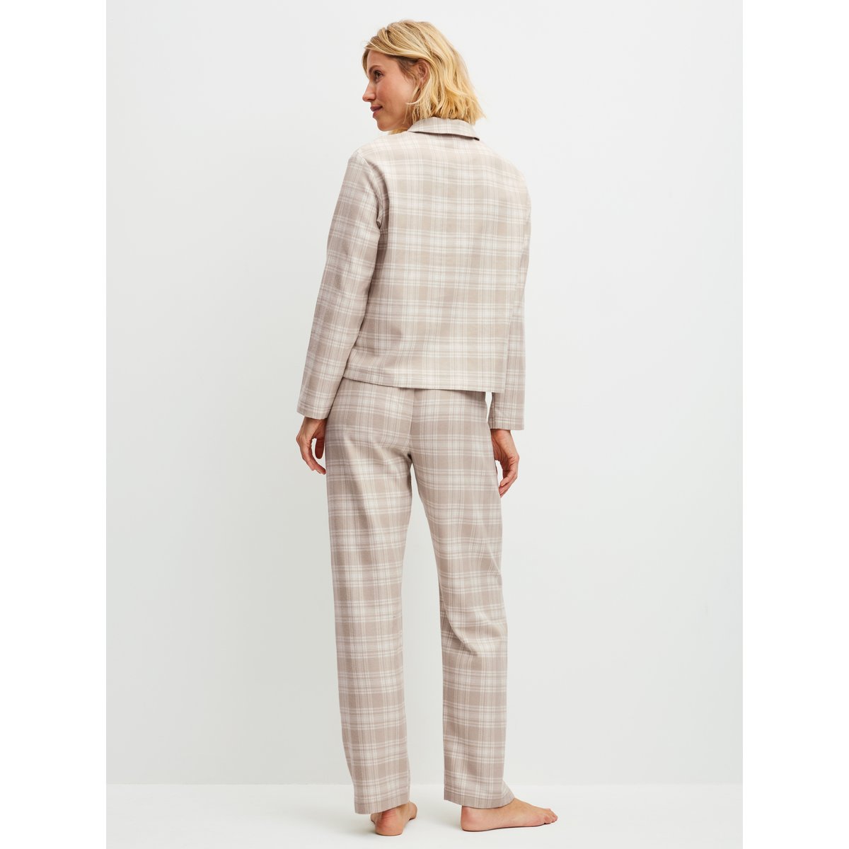 Pyjama en flanelle, boutonné de bout en bout manches longues Coton PLAID DREAMS chateau, CALIDA
