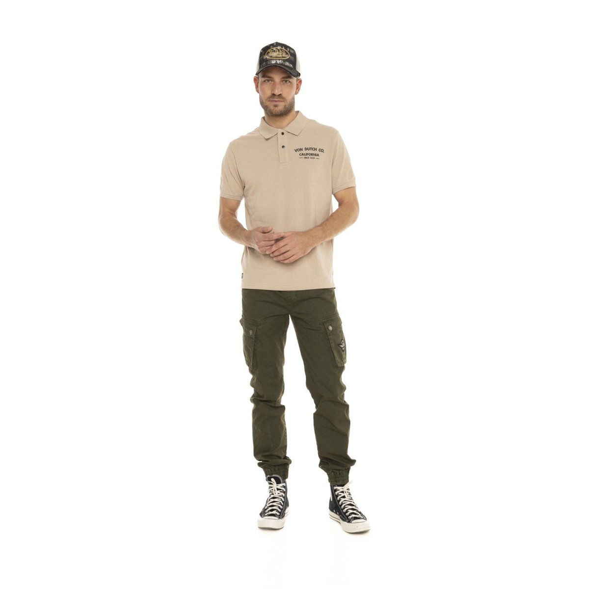 Polo en coton COMPANY beige, VON DUTCH