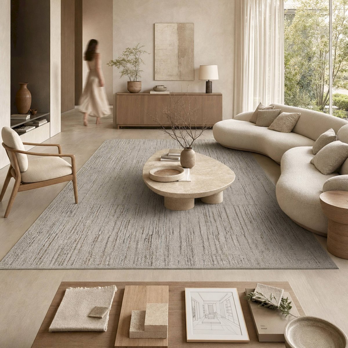 Tapis contemporain collection VACIO gris, RECOLLECTION