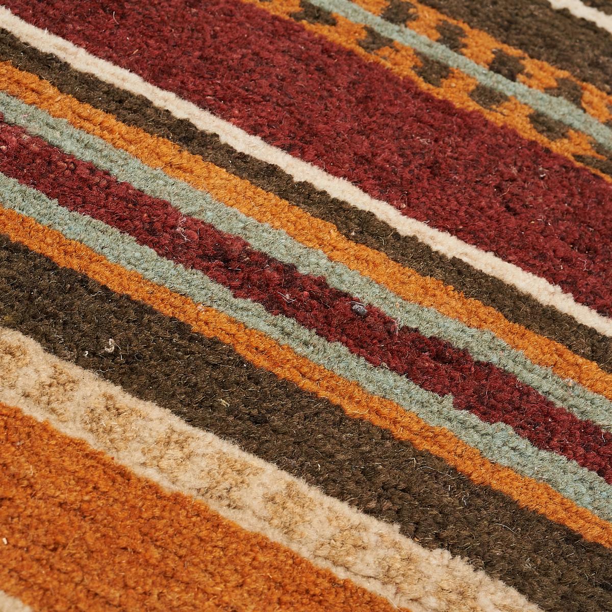 Tapis salon et chambre fait main en laine motif géométrique SPLENDIDA beige, marron, orange, UN AMOUR DE TAPIS
