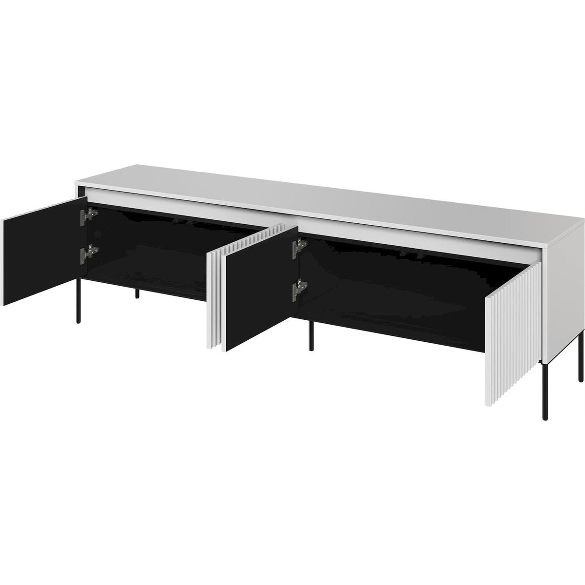 Meuble tv bois avec LED collection TREND blanc, RECOLLECTION