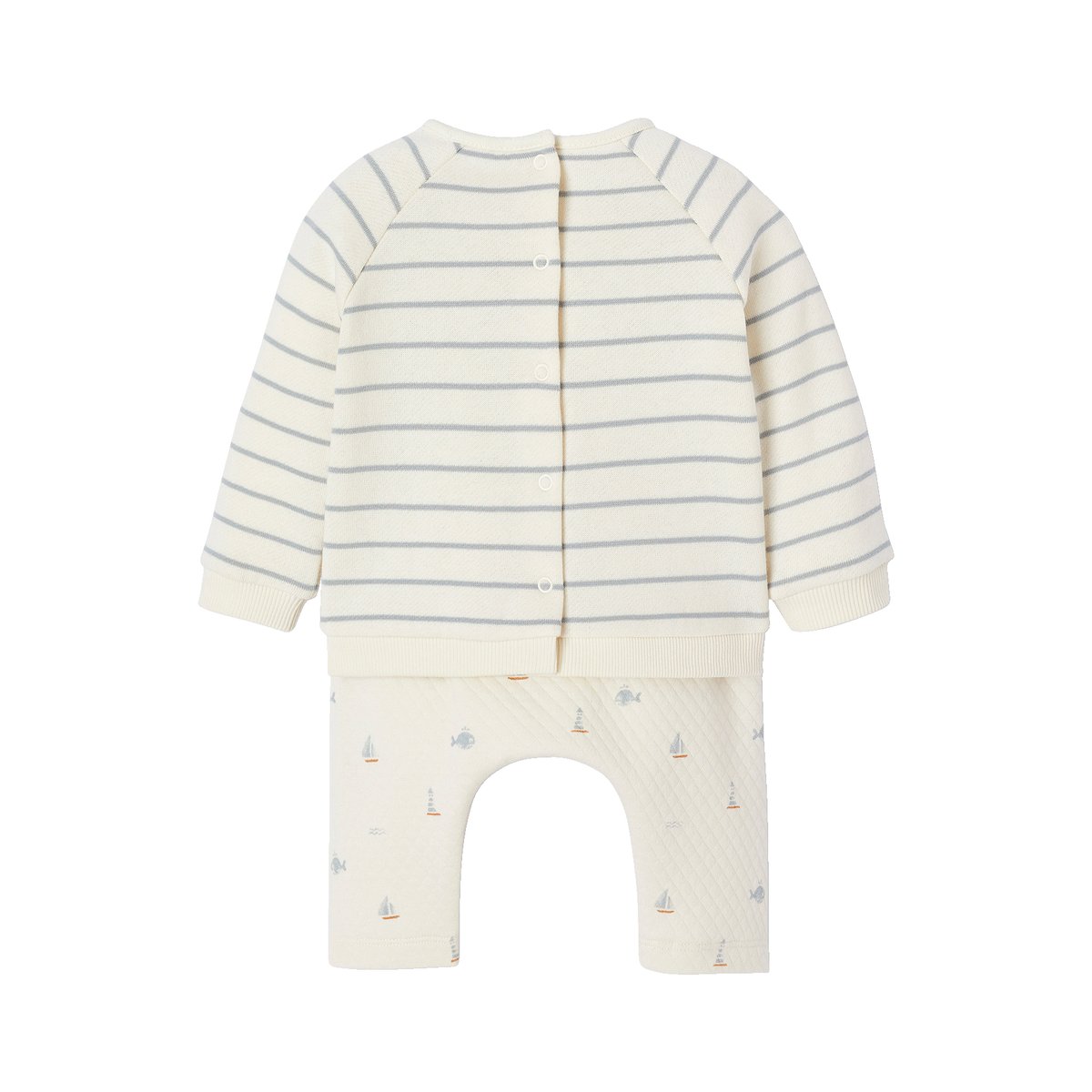 Ensemble bébé sweat et pantalon ATELIER beige clair raye, VERTBAUDET