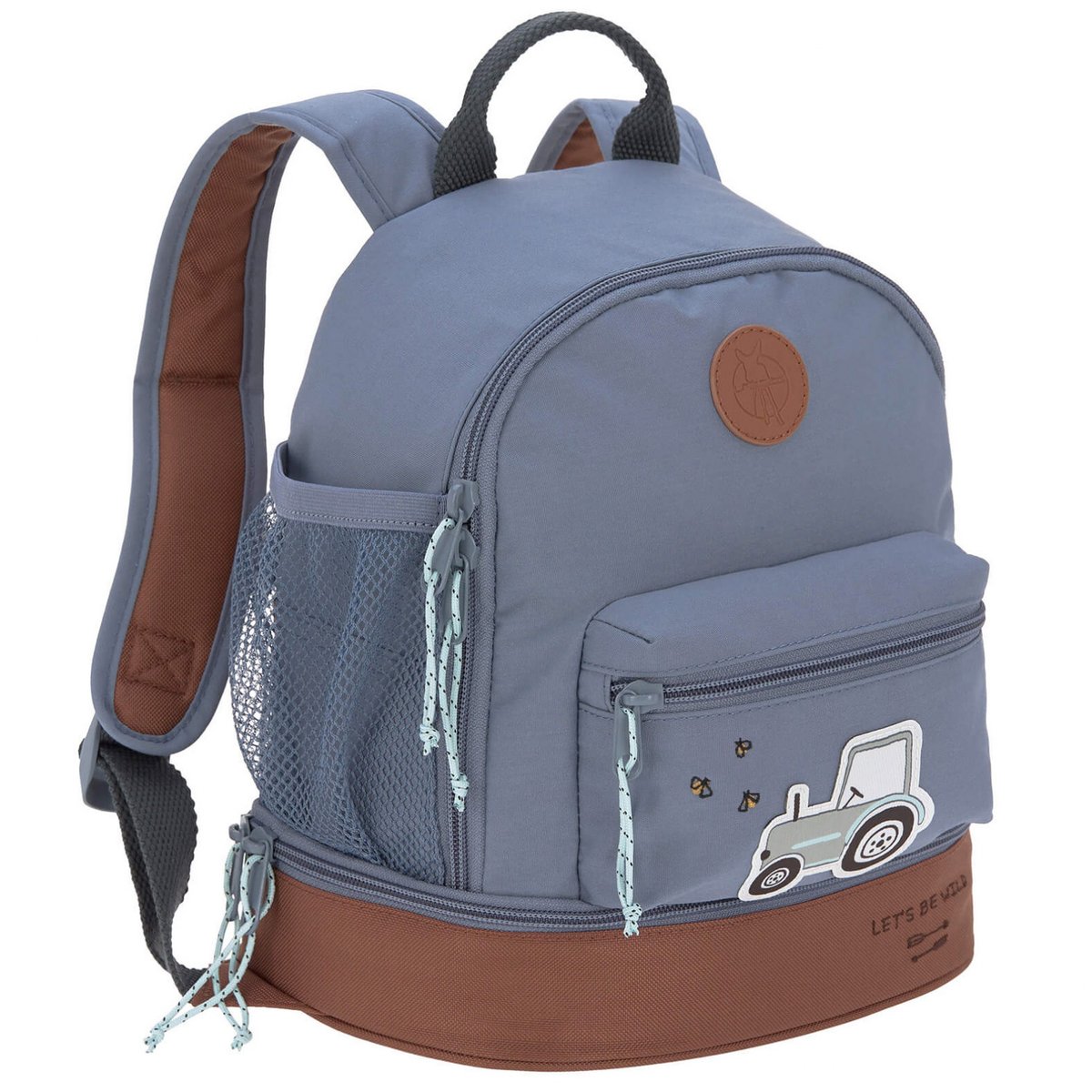 Sac à dos bébé bleu, marron, LASSIG