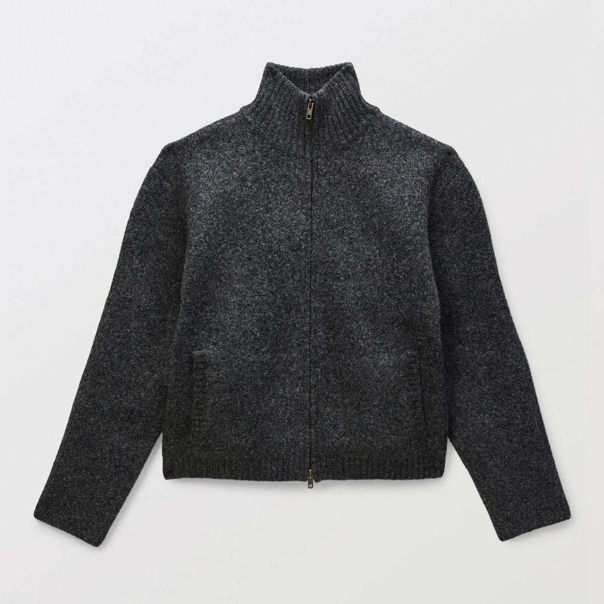 Veste zippée unie contenant de la laine requin, MONOPRIX