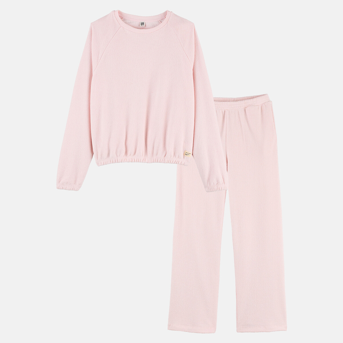 Pyjama 2 pièces, en éponge rose, LA REDOUTE COLLECTIONS