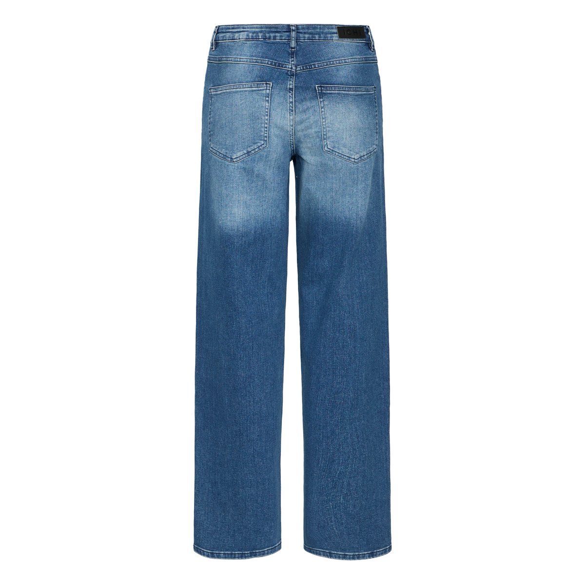 Jean à jambe droite avec cinq poches, taille mi-haute bleu medium blue, ICHI