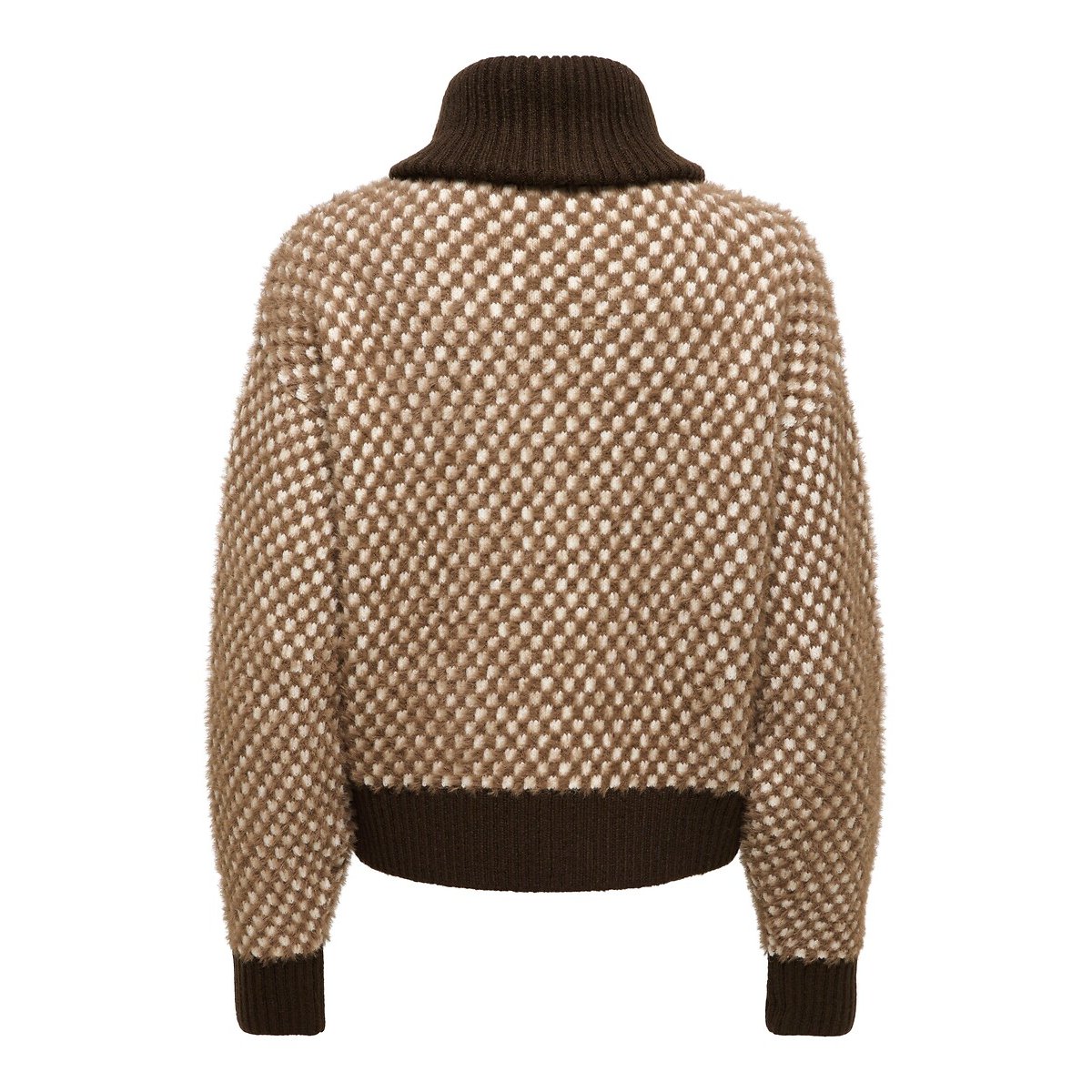 Gilet zippé imprimé imprimé marron, ONLY