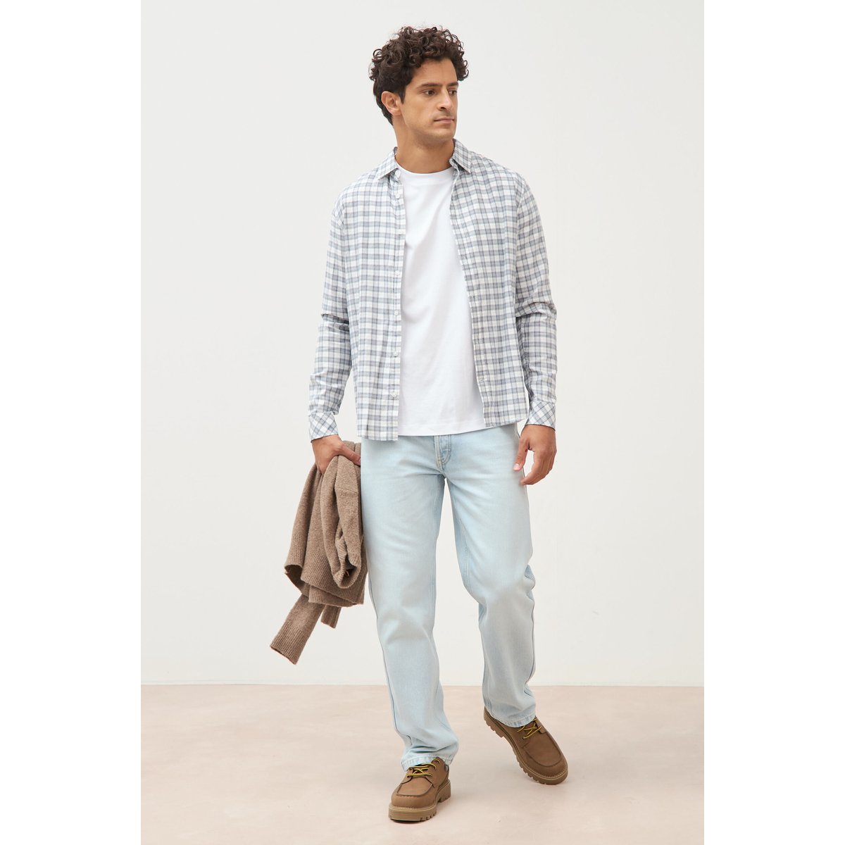 Chemise manches longues bleu foncé, BONOBO