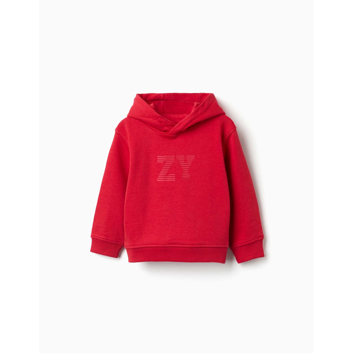 Sweat à capuche avec broderie en bouclettes ZY rouge, ZIPPY