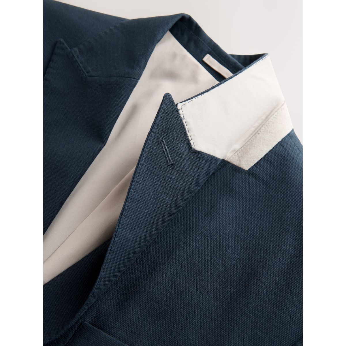 Blazer texturé en lyocell tencel™ et lin bleu marine, NEXT