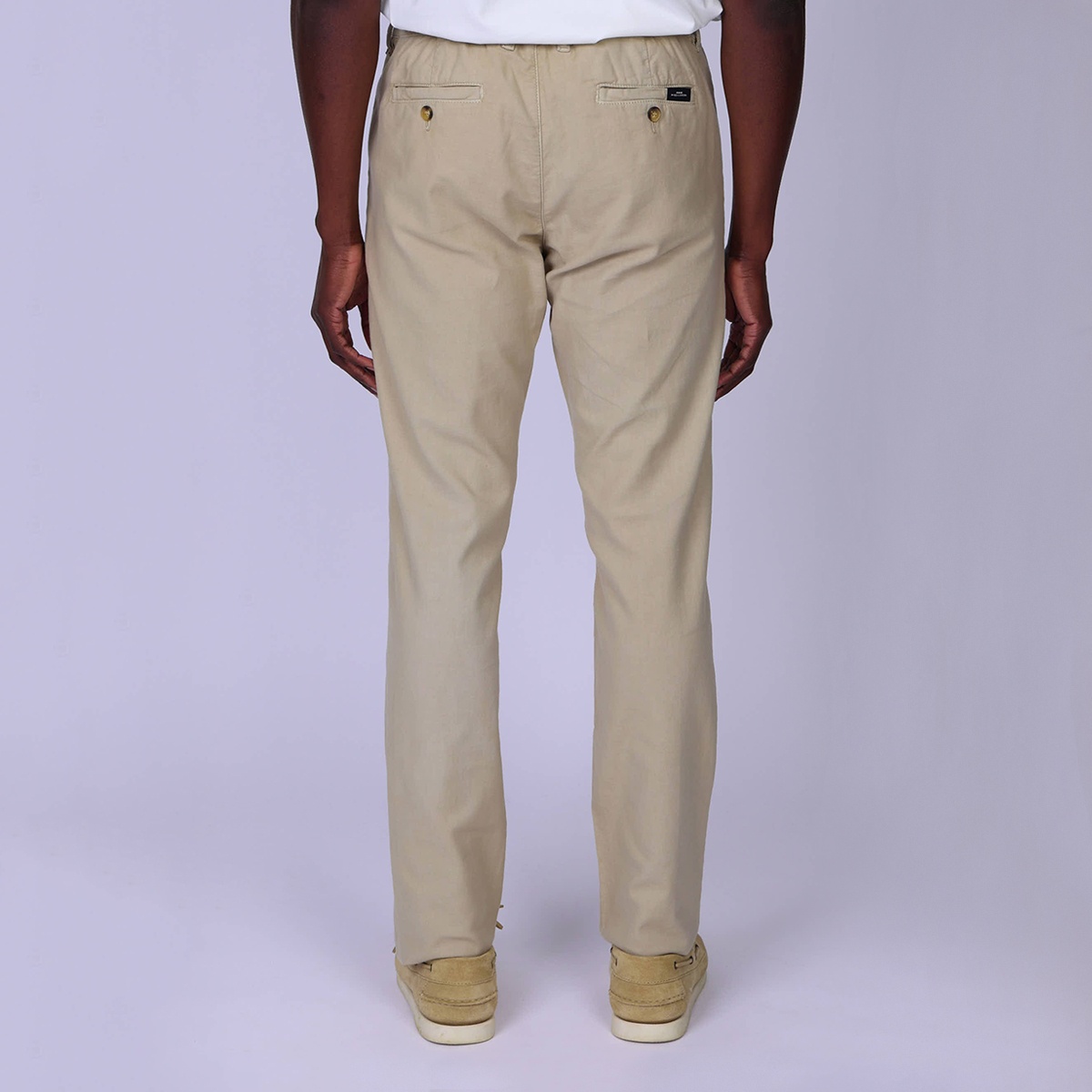 Chino coton et lin beige, MISE AU GREEN