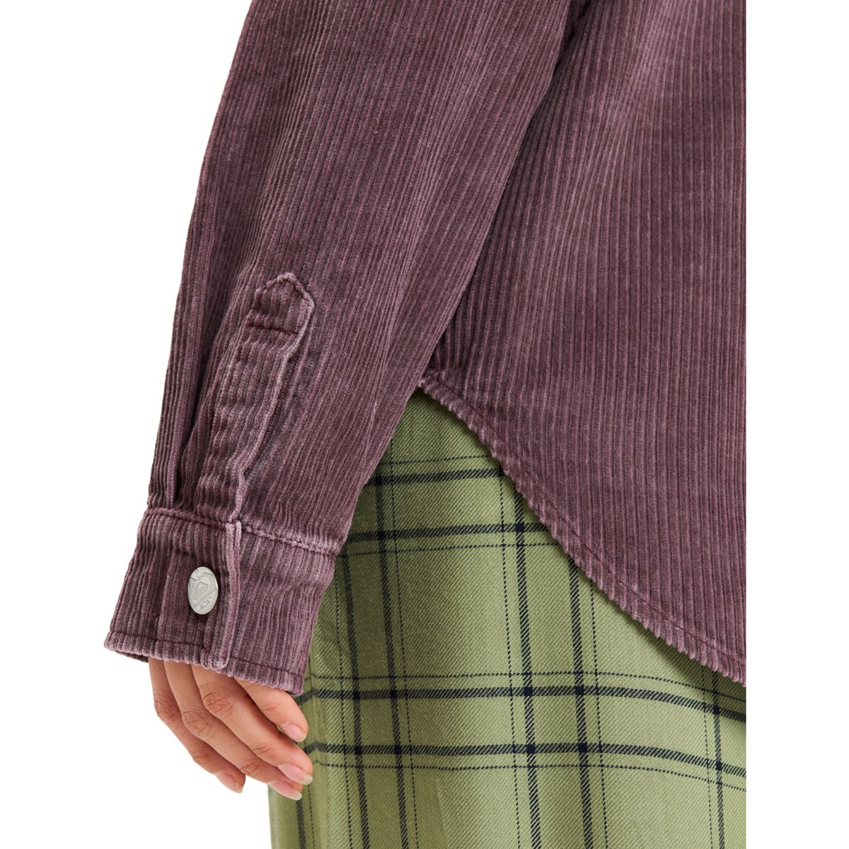 Veste oversize en velours côtelé KICK BACK WASHED CORD. rouge huckleberry, ROXY