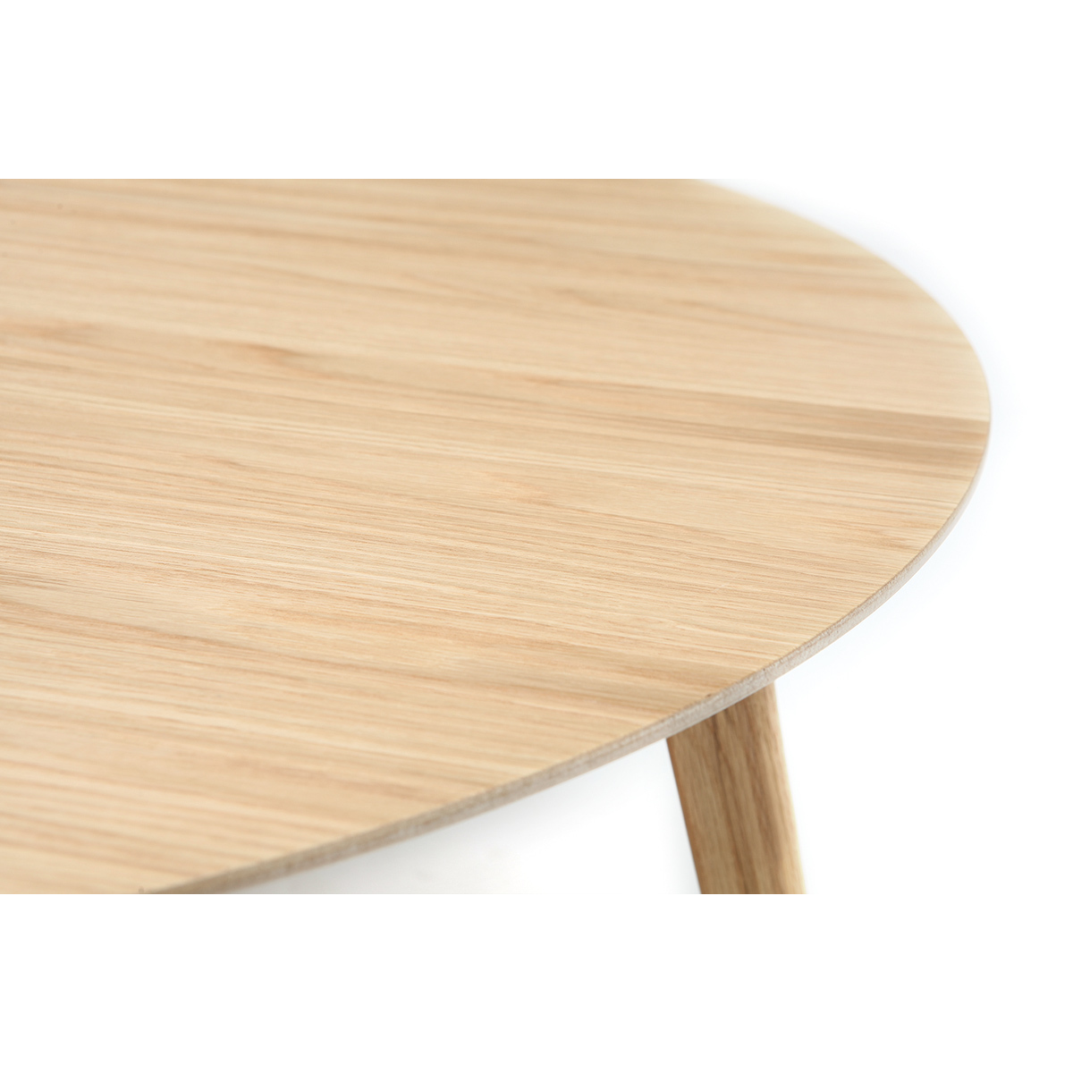 Table basse ronde scandinave bois clair chêne D90 cm ORKAD chêne clair, MILIBOO