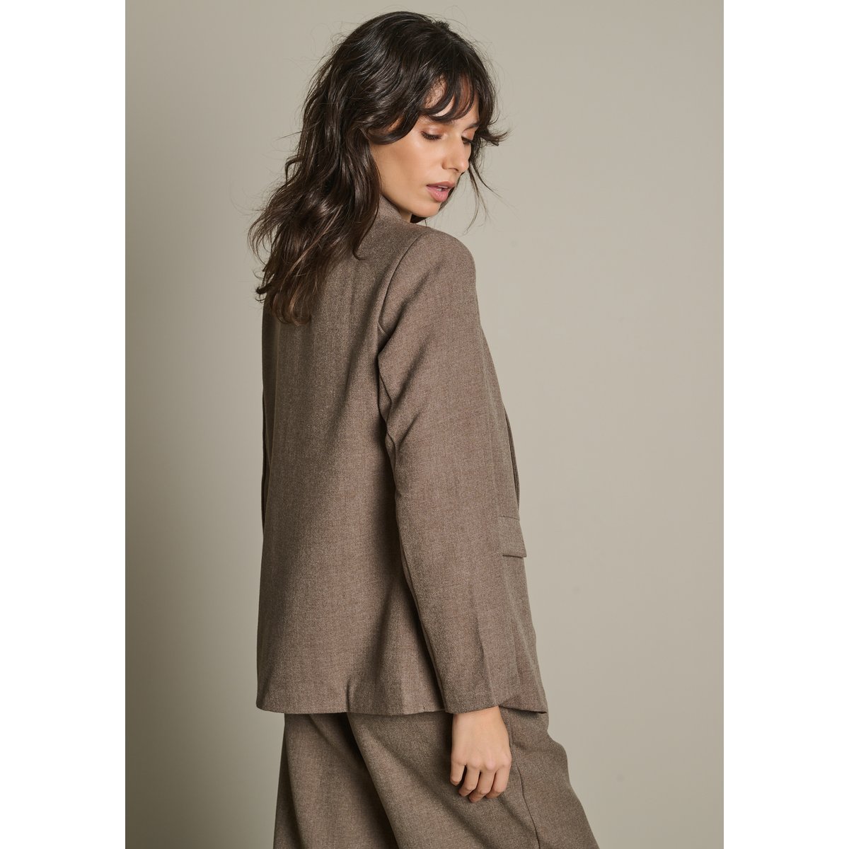 Blazer coupe tailleur taupe, LOLALIZA