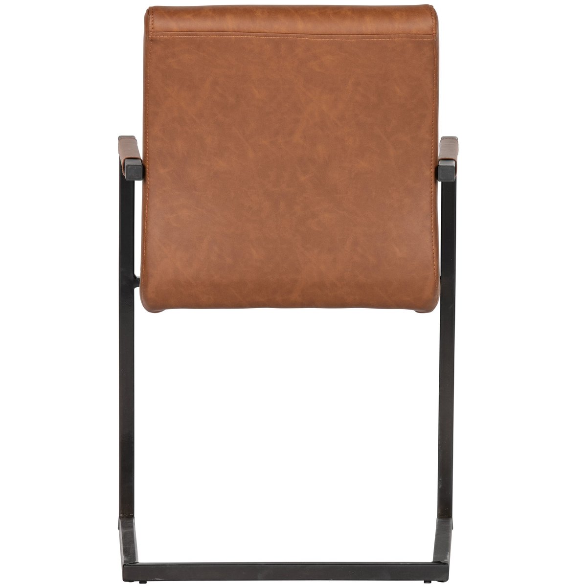 Lot de 2 chaises de salle à manger en tissu tissé BAS cognac, WOOOD