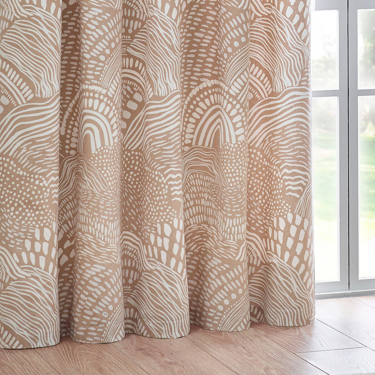 Nola Abstract Eyelet Curtains oatmeal beige, HÖEM