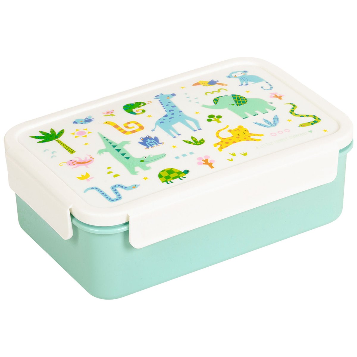 Lunch box blanc, vert, bleu, A LITTLE LOVELY COMPANY