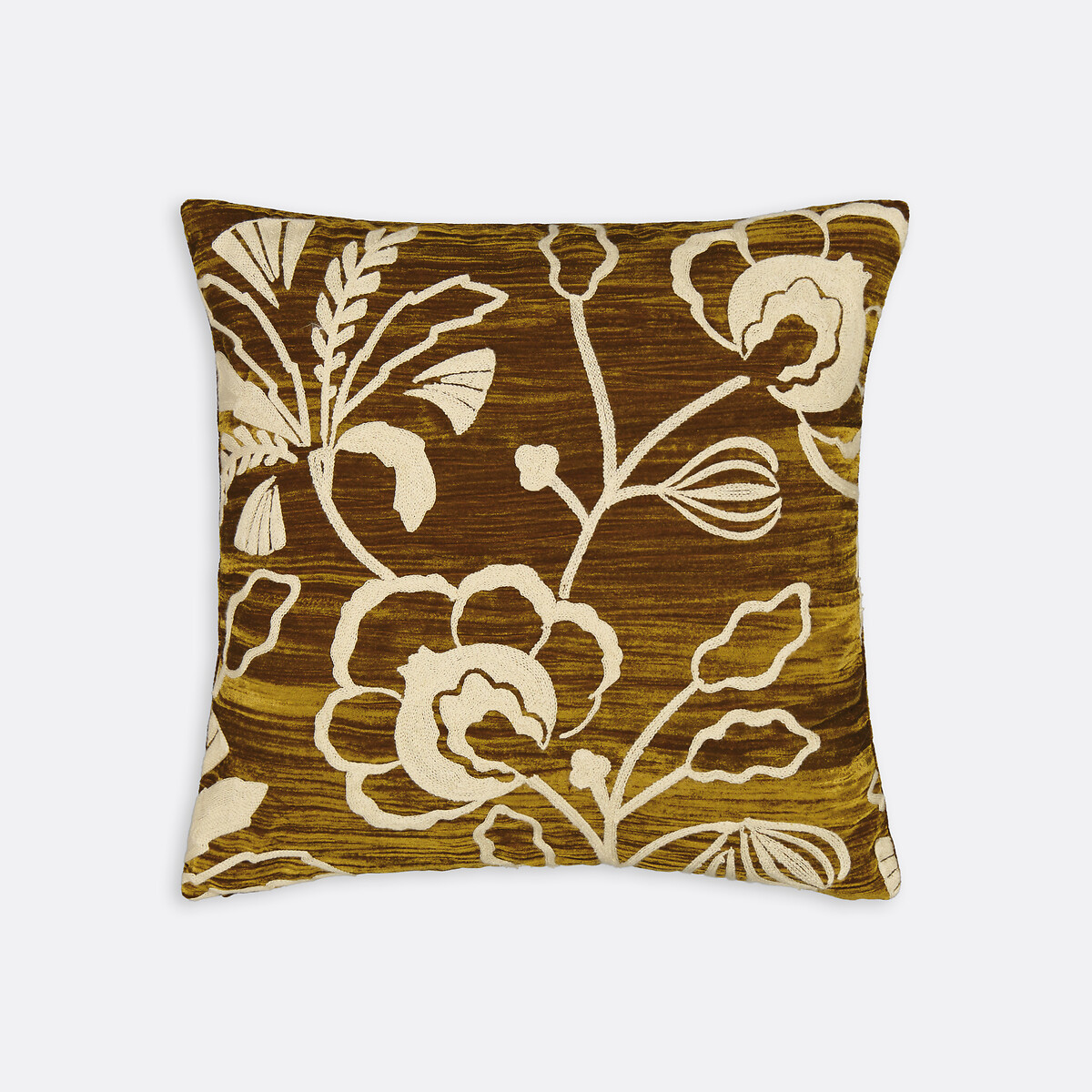 Housse de coussin panne de velours, Sidonie olive, LA REDOUTE INTERIEURS