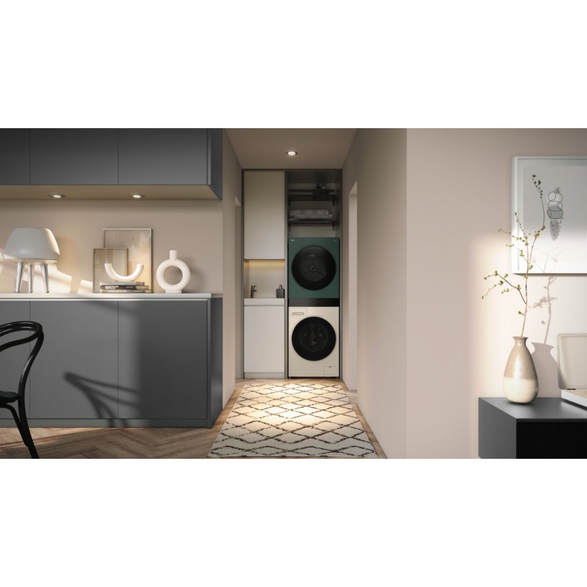 Lave linge séchant hublot F214WT8GRBE Washtower couleur unique, LG