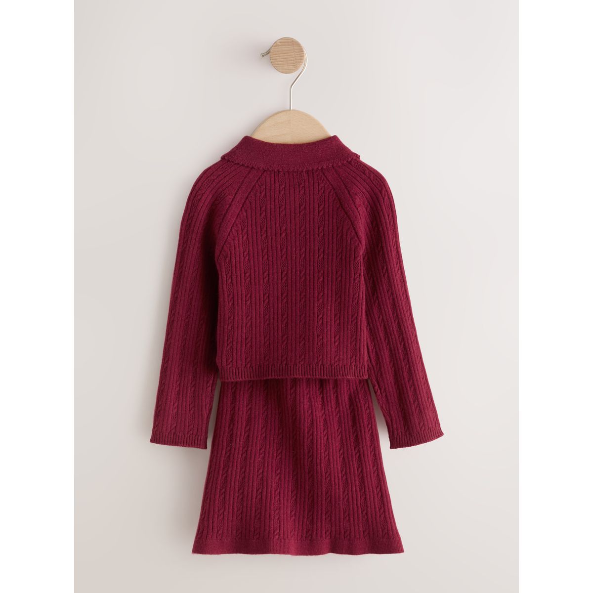 Ensemble pull à col et jupe prune, NEXT