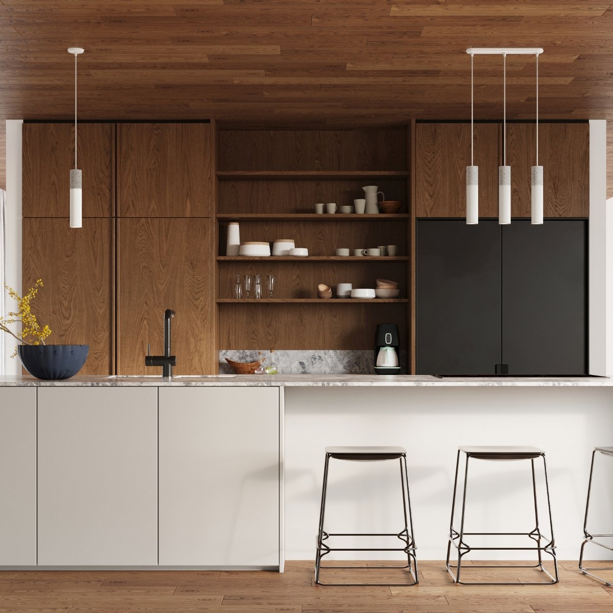 Suspension Acier Blanc/Gris GU10 1 Borigio blanc, EDEN